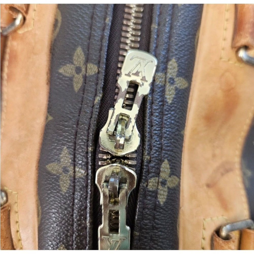 LOUIS VUITTON Evasion Vintage Leather Travel Bag Large Handbag Monogram VTG RARE - Picture 11 of 14